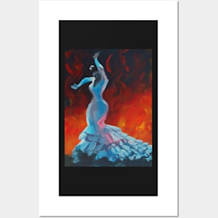 Flame - Flamenco Dancer Painting Posters and Art